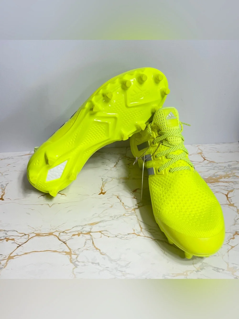 adidas UltraBoost Football Cleats Men's Szs 10 & 10.5 Solar Yellow Silver JP7413